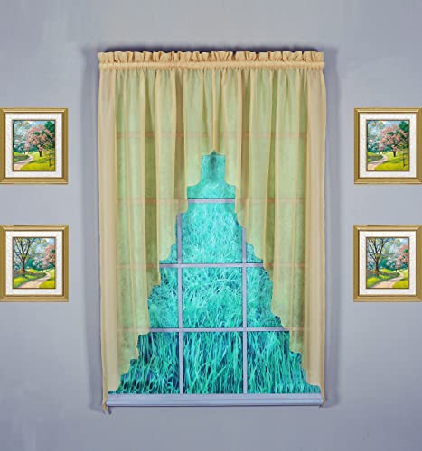 Today's Curtain Emelia Original Voile-Girlande, 160 cm, Gold, 228,6 x 160 cm (B x L), 1 Paar von Today's Curtain