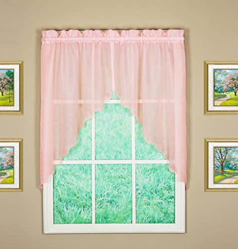 Today's Curtain Emelia Original Voile-Girlande, 96,5 cm, Rose, 152,4 cm B x 96,5 cm L von Today's Curtain