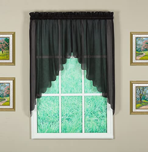 Today's Curtain Emelia Original Voile-Girlande, 96,5 cm, Schwarz, 152,4 cm B x 96,5 cm L von Today's Curtain