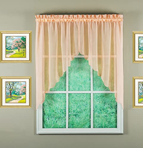 Today's Curtain Emelia Original Voile-Girlande, 96,5 cm, pfirsichfarben, 152,4 cm B x 96,5 cm L von Today's Curtain