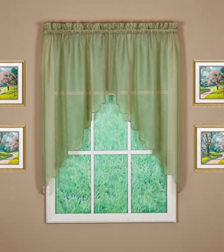 Today's Curtain Emelia Original Voile-Girlande, 96,5 cm, staubiges Blatt, 152,4 x 96,5 cm (B x L), 2 Stück von Today's Curtain