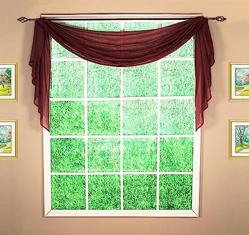 Today's Curtain Emelia Original Voile-Schal, 365,8 cm, Burgunderrot, 114,3 cm B x 365,8 cm L von Today's Curtain