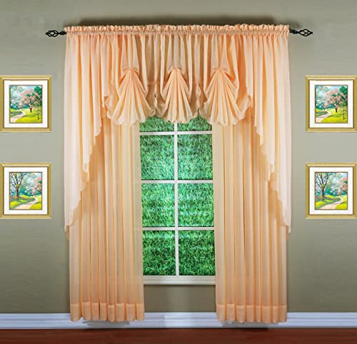 Today's Curtain Emelia Original Voile-Vorhang, 213,4 cm, pfirsichfarben, 152,4 cm B x 213,4 cm L von Today's Curtain