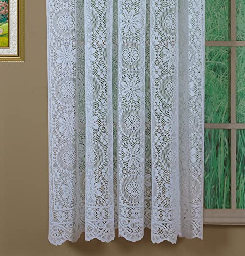 Today's Curtain Hopewell Premium Lace Panel 160 cm, Weiß, 58W x 63L von Today's Curtain