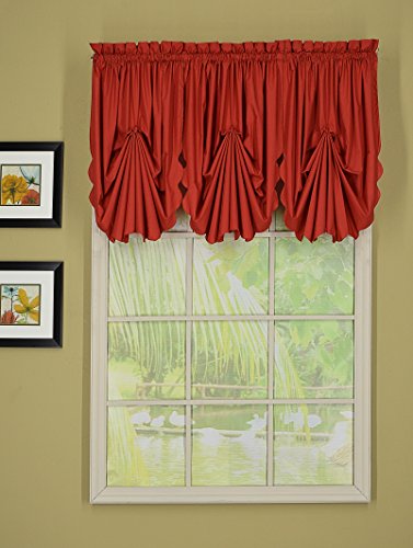 Today's Curtain Orleans Fan Insert Tambour Scallop Edge Vorhang Ziegelrot, Polyester, 30" W X 40" L Today's Curtain Orleans Fan Insert Tambour Scallop Edge Vorhang Ziegelrot, Polyester, 30" W X 40" L von Today's Curtain