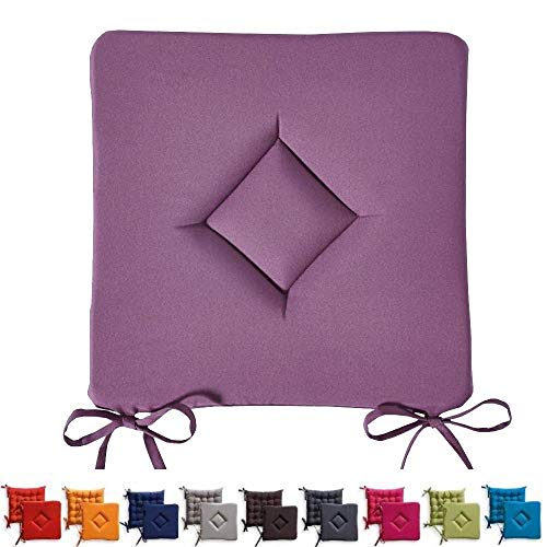 Today Sitzkissen, klassisch, Chantilly, Polyester, 40 x 40 x 3 cm, Polyester, Violett, 40x40x3 cm von Today