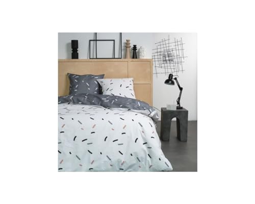 TODAY Bettwäsche für Doppelbett, Crazy, Bedruckt, Konfetti, Weiß/Grau, 220 x 240 cm von Today