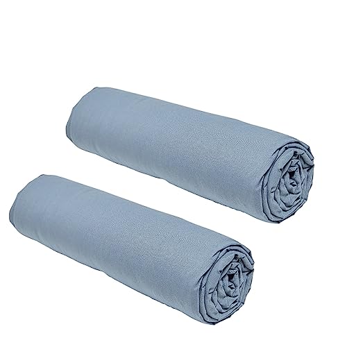 TODAY Essential 2er-Set Spannbettlaken 160 x 200 cm für Doppelbett, 100% Baumwolle, Denim TODAY Essential 2er-Set Spannbettlaken 160 x 200 cm für Doppelbett, 100% Baumwolle, Denim von Today