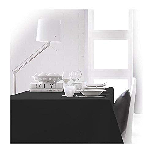 Today 256201 Tischdecke aus Polyester, 140 x 200 cm, Polyester, Réglisse/Noir, 140 x 200 cm von Today