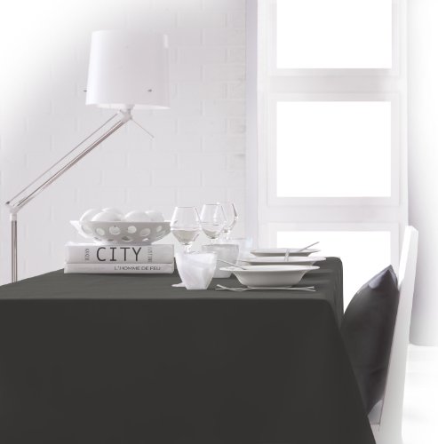 TODAY 256402 Tischdecke aus Polyester, 150 x 250 cm, Polyester, Canon de Fusil/Gris Anthracite, 150x250 cm von Today