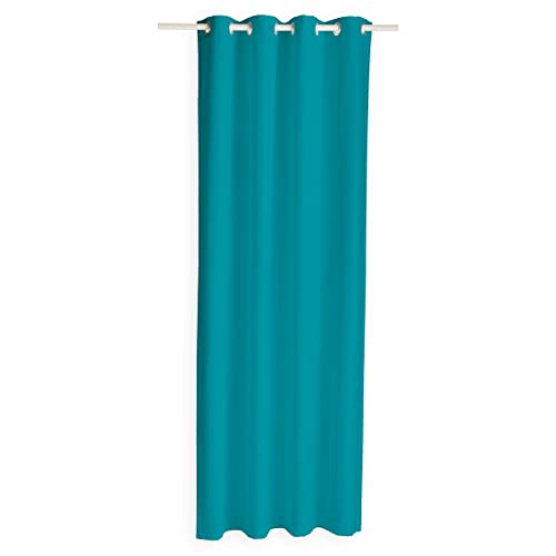 Today 257165 Vorhang, isolierend, Polyester, 140 x 240 cm, Polyester, Mer du Sud/Bleu, 140 x 240 cm von Today