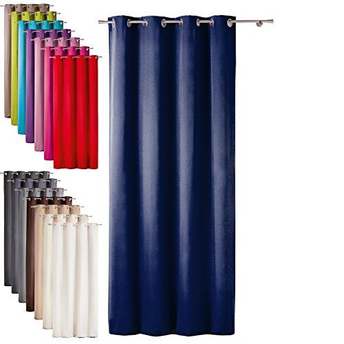 Today 257301 Ösenschal Polyester 140 x 260 cm, Polyester, Ciel d'orage/Bleu Marine, 140x260 cm von Today