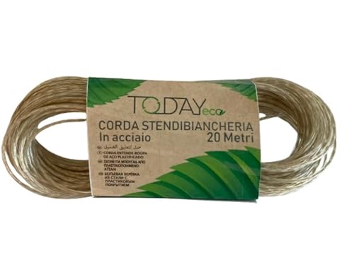 Today - Wäscheleine für den Außenbereich 20 m mit Stahlkern und Kunststoffbeschichtung - Rostfrei, extra stark, ideal für Balkone und Gärten Today - Wäscheleine für den Außenbereich 20 m mit Stahlkern und Kunststoffbeschichtung - Rostfrei, extra stark, ideal für Balkone und Gärten von Today