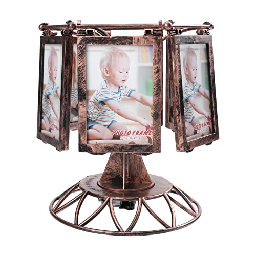 Karussell Fotorahmen Bilderrahmen: Rotierende Multi- Bilder- Rahmen DIY Tischplatte Fotorahmen Desktop- Bilderrahmen- Speicher- Baby- Denkmal Geschenk Auto Spielen Foto- Stand- Dekoration von Toddmomy