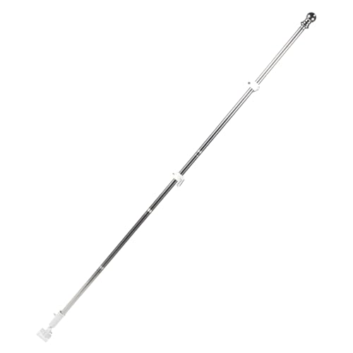 Toddmomy Fahnenmast Satz 1,8m für Garten Wand Dach Rostfreier Fahnenhalter mit Schnallen für Außenbereich Flexibel und Tragbar von Toddmomy