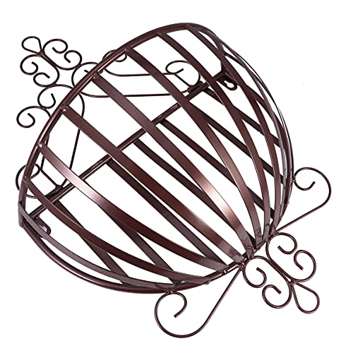 Toddmomy 1 Stück Balkontopfhalter Schmiedeeisen Wandbehang Pflanzgefäße Halbrund Wanddraht Pflanzgefäß (Bronze) von Toddmomy