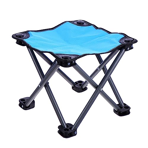 Toddmomy 1 Stück Outdoor-Klappstuhl faltbar Strand leicht Falten Zurück gepolstert Außenstuhl zusammenklappbarer Anglerhocker tragbarer Klappstuhl Fischerei Versorgung Oxford-Stoff Blau von Toddmomy