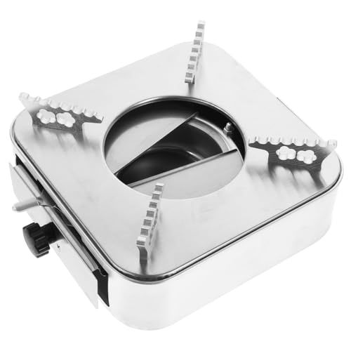 Toddmomy 1 Stück Treibstoffbox Alkoholherd campingkocher Camping-Kochgeschirr Kochen Camping Wasserkocher Alkoholbrenner Herd Rucksackkocher Hot-Pot-Herd Rostfreier Stahl Silber von Toddmomy