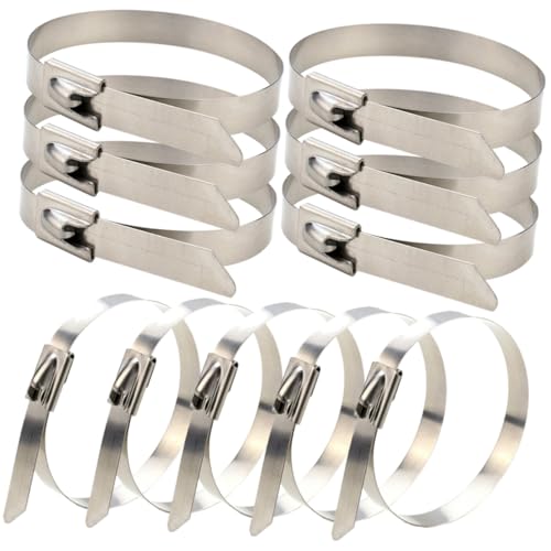 Toddmomy 100 Stück Edelstahl Kabelbinder Selbstsichernd Stark für Schiff Elektrik Gartenbau und Kabelmanagement Rostfrei Metall Kabelbinder für Mehrzweck Anwendungen von Toddmomy