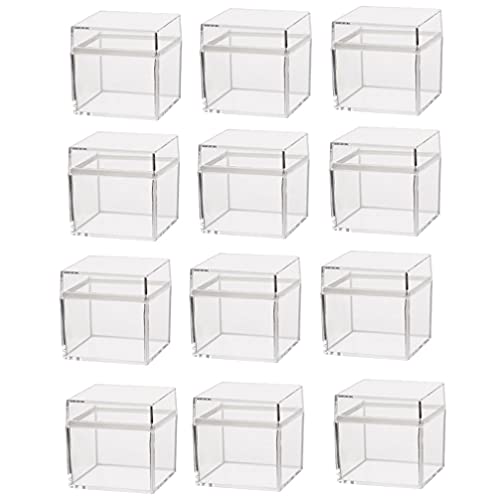 Toddmomy 12Pcs Klar Kunststoff Platz Cube Mini Candy Box Hochzeit Party Geschenk Box Schmuck Display Boxen Platz Behälter für Süßigkeiten Pille Schmuck von Toddmomy