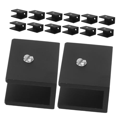 Toddmomy 15 Stück Teiliges Aluminium Glasregal-klemmhalter Schwarze Verstellbare Glasschraubklemmen für Dicke Glasplatten Schwerlast Wandregalhalterung für Bücher Wandschränke Toddmomy 15 Stück Teiliges Aluminium Glasregal-klemmhalter Schwarze Verstellbare Glasschraubklemmen für Dicke Glasplatten Schwerlast Wandregalhalterung für Bücher Wandschränke von Toddmomy