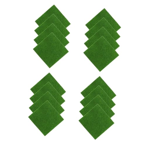 Toddmomy 16 Stück Teiliges Künstliches Moos Realistische Moosmatte für DIY Bastelprojekte Weiche Filzartige Oberfläche Vielseitig für Miniaturgärten Feengärten Terrarien und Innendekoration von Toddmomy