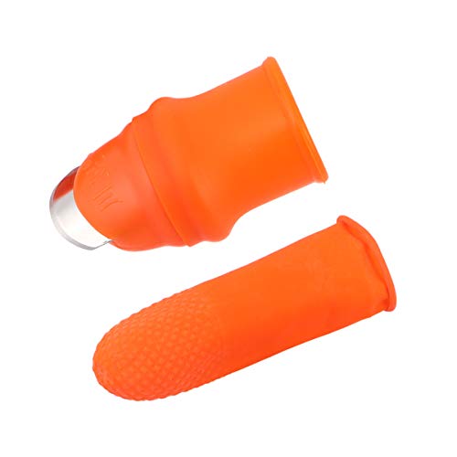 Toddmomy 1Stück Garten Daumenmesser Handschuhe für Finger Trennwerkzeug für Gemüse Obst und Pflanzen S Orange Langlebig und für Frauen von Toddmomy