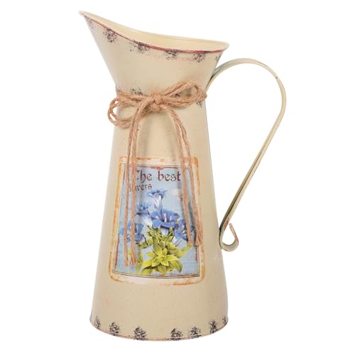 Toddmomy Retro Eisen Blumeneimer Blumentopf Dekoration für Garten und Schreibtisch Kreative Trommel Form Vielseitiger Blumenhalter Einzigartiges Design für Trockenblumen von Toddmomy