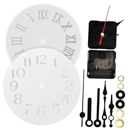 Toddmomy 2 Sätze DIY Uhrenmechanismus mit Silikonform und Uhrzeigern Batteriebetriebenes Uhrwerk Ersatzteil Kit für Wanduhren Reparatur und Bastelprojekte von Toddmomy