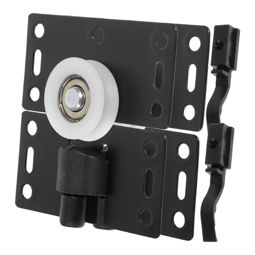 Toddmomy 2 Sätze Kleiderschrank Türrollen aus Aluminiumlegierung Geräuschlose Schiebetür Laufrollen für Möbel Starker Belastbarkeit Schwarz Kleine Schiebetür Schrank Fensterschienen von Toddmomy