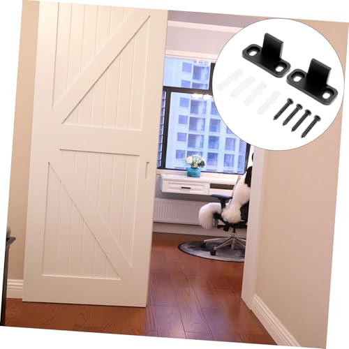 Toddmomy 2 Sätze Teiliges Schiebetür Bodenführung aus Verschleißfestem Material Verstellbarer Türstopper zur Verhinderung von Türschwingen Einfache Montage mit Bodenschrauben Passend für von Toddmomy