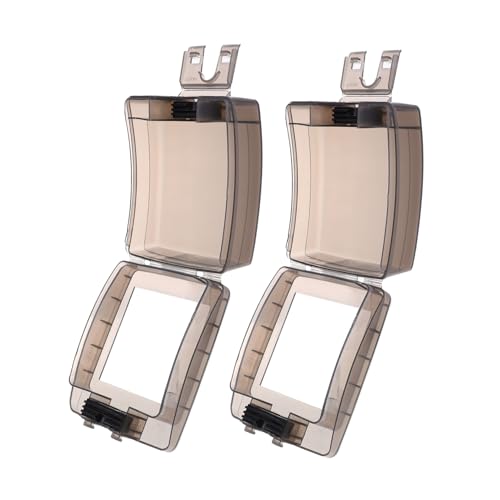 Toddmomy 2 Sätze Wasserdichte Outdoor steckdosenabdeckungen aus Robustem PC material Transparente Schutzabdeckungen Spritzwasserfest Staubdicht Einfach mit Selbstklebender Rückseite ohne von Toddmomy