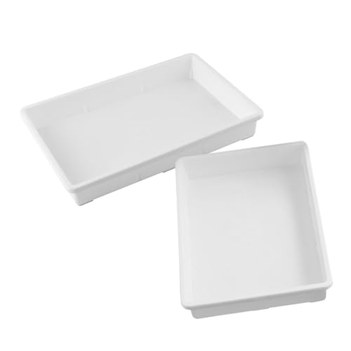 Toddmomy 2 Stück Blumentopf Untersetzer Rechteckige Pflanztöpfe Robustem Pe wasserdichte Abtropfschalen für Garten und Balkon für Töpfe Langlebig und Farbecht von Toddmomy