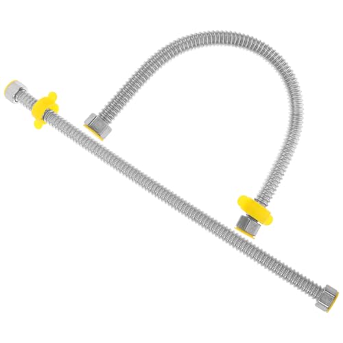 Toddmomy 2 Stück Edelstahl Wellrohr Wasserzulaufschlauch Flexibel Korrosionsbeständig für Warmwasserbereiter Hausinstallation Robust Hitzebeständig Langlebig von Toddmomy