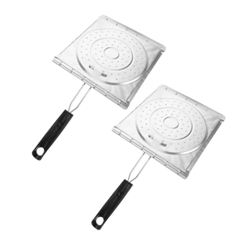 Toddmomy 2 Stück Faltbarer Brottoaster mit Kunststoffgriff Großer Tortilla Toaster und Tragbares Camping Grillgestell Vielseitiger Grill und Backrost für Zuhause und Outdoor zum Schnellen von Toddmomy