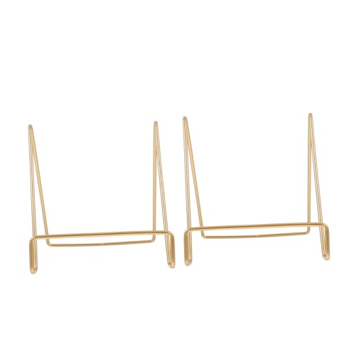 Toddmomy 2 Stück Goldene Metall photohalter Fotoaufsteller mit Glatter Oberfläche und Rutschfestem Design für Tischdekoration und Bilderpräsentation im Büro und Zuhause von Toddmomy