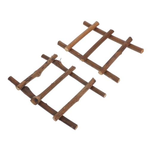 Toddmomy 2 Stück Mikro-Landschaftsleiter DIY Deko Rattan-Deko Naturdeko Rattan Mini Garten Landschaftsleiterstütze Miniatur-Hausleiter Mini-Gartenleiter Mini-Trittleiter Coffee von Toddmomy
