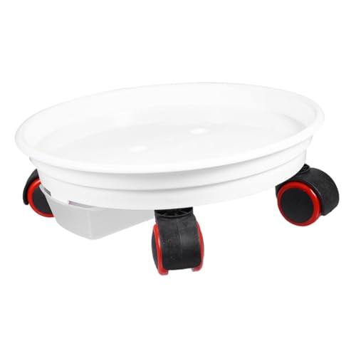 Toddmomy 2 Stück Pflanzenroller mit Rädern Verstellbares Rollbrett für Blumentöpfe Runder Blumenkübel Transportroller für Garten und Balkon Durchmesser Weiß von Toddmomy
