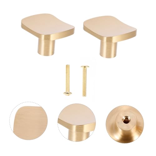Toddmomy 2 Stück Quadratische Messing Schrankgriffe in Gold Verschleißfeste Möbelknöpfe für Kleiderschrank Schublade Schranktür Modernes Nordisches Design Einfache Montage von Toddmomy