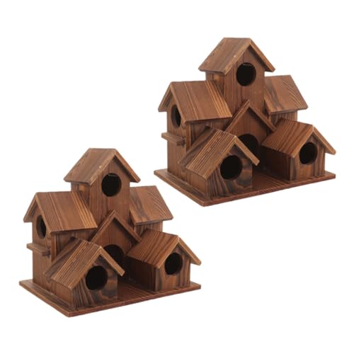Toddmomy 2 Stück Rustikale Vogelhäuser aus Holz Wetterbeständig mit Futterfunktion Sicherer Nistplatz im Landhausstil zum Aufhängen im Garten Terrasse zur Dekoration und Toddmomy 2 Stück Rustikale Vogelhäuser aus Holz Wetterbeständig mit Futterfunktion Sicherer Nistplatz im Landhausstil zum Aufhängen im Garten Terrasse zur Dekoration und von Toddmomy