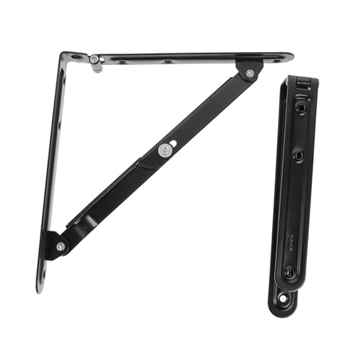 Toddmomy 2 Stück Schwarze Klappbare Wandhalterung Faltbare Schwerlast Regalträger mit Robustem Klappscharniere Platzsparende Wandmontage für Werkstatt Büro und Zuhause von Toddmomy