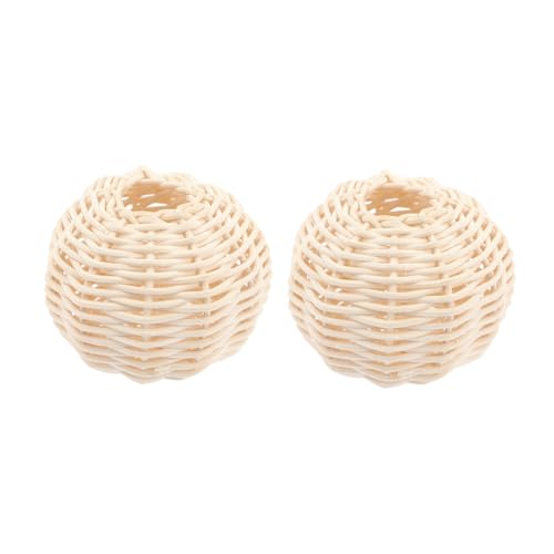 Toddmomy 2 Stück Teiliges Rattan Lampenschirm Handgewebt Langlebig und Schützend Natürlicher Boho Stil Dekorativ für Wohnzimmer Stehlampe DIY Beleuchtung Cremeweiß Formstabil und von Toddmomy