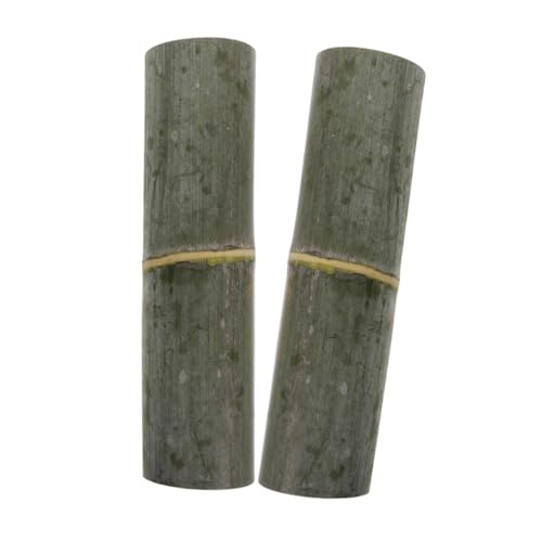 Toddmomy 2 Stück Teiliges Wasserleitungsset Geteilt Leckagefreie Gartenbrunnen Zubehör Langlebige Spaltresistente Bambusrohre für Outdoor Patio Einfache Natürliche Wasserrinne von Toddmomy