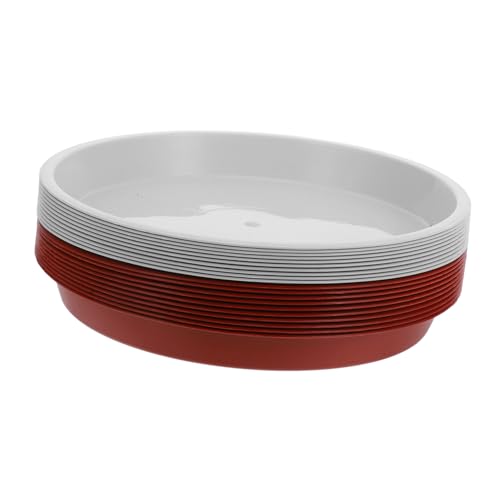 Toddmomy 20 Stück Runder Blumentopf Untersetzer Wiederverwendbare Pflanzteller für Blumentöpfe zum Schutz von Böden und Pflanzenpflege Rot und Weiß von Toddmomy