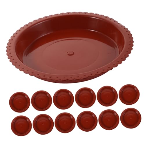 Toddmomy 24 Stück Teiliges Braunes Kunststoff-blumentopf-untersetzer- Runde Pflanzenschalen mit Auslaufsicherer Wasserauffangwanne Kompatibel für Balkon Garten und Innenpflanzen von Toddmomy