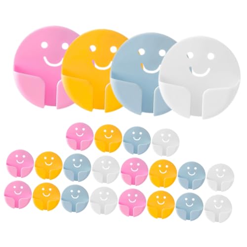 Toddmomy 24 Stück Teiliges Selbstklebendes Kunststoff haken Kabelhalterung Steckdosen organizer Multifunktionale Wandhaken ohne Bohren Geeignet für Küche Bad und Haushalt Starke Haftung von Toddmomy