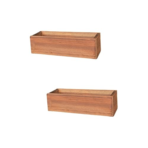 Toddmomy 2St Antiseptischer Blumenkasten aus Holz Blumentöpfe für Freilandpflanzen Pflanzgefäß aus Holz Zimmerpflanzentöpfe Blumentopf aus Holz Fensterkästen aus Zedernholz von Toddmomy