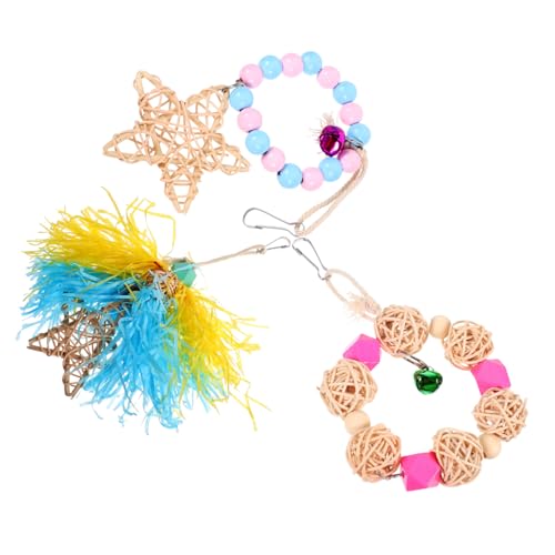 Toddmomy 3 Stück Bunte Set Papageien Kauspielzeug mit Rattan Ball Hängendes Vogelspielzeug für Wellensittiche Leichtes Holzspielzeug Kauen und Schaukeln Einfach zu Befestigen Fördert Toddmomy 3 Stück Bunte Set Papageien Kauspielzeug mit Rattan Ball Hängendes Vogelspielzeug für Wellensittiche Leichtes Holzspielzeug Kauen und Schaukeln Einfach zu Befestigen Fördert von Toddmomy