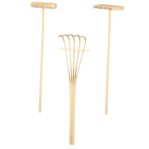 Toddmomy 3 Stück Mini Zen Garten Rechen Teilig Leichte Kunststoff Sand Rake Werkzeuge Poliert für Dekoration und DIY Tisch Zen Garten Zuhause Büro von Toddmomy