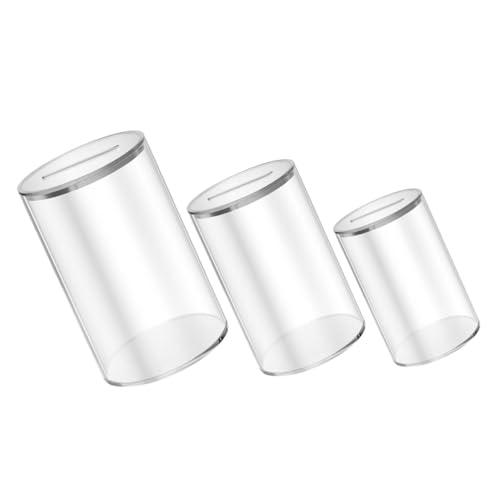 Toddmomy 3 Stück Teiliges Acryl Sparset Transparent mit Deckel Robuste Münzboxen Klein Mittel Groß Multifunktionale Geldbehälter für Zuhause Büro und Alltag Stilvolles Design für Einfache von Toddmomy